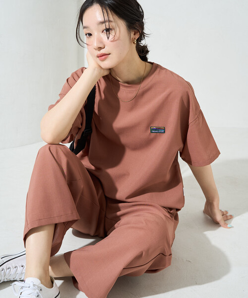 FREAK'S STORE(フリークスストア)の「限定展開 <UVカット・接触冷感・吸水速乾>AiRide(エアライド) 半袖 TEE セットアップ(Tシャツ/カットソー・レディース・ブラウン/コーラルピンク/ネイビー/ベージュ/オリーブ/ブラック・MEDIUM/SMALL)」の22枚目の写真