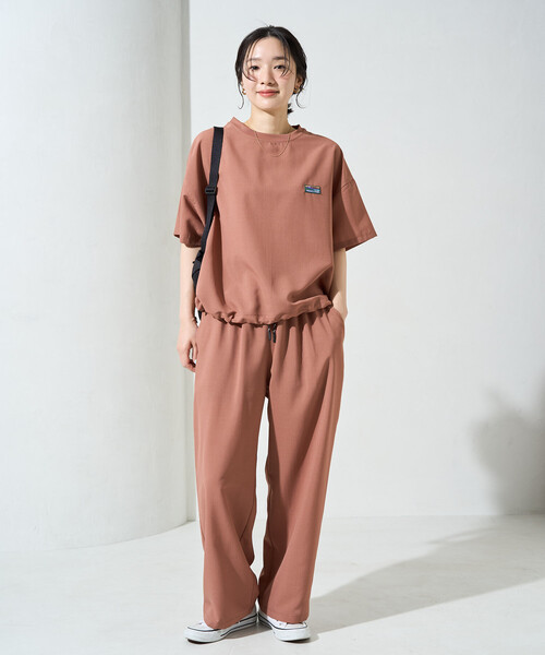 FREAK'S STORE(フリークスストア)の「限定展開 <UVカット・接触冷感・吸水速乾>AiRide(エアライド) 半袖 TEE セットアップ(Tシャツ/カットソー・レディース・ブラウン/コーラルピンク/ネイビー/ベージュ/オリーブ/ブラック・MEDIUM/SMALL)」の7枚目の写真