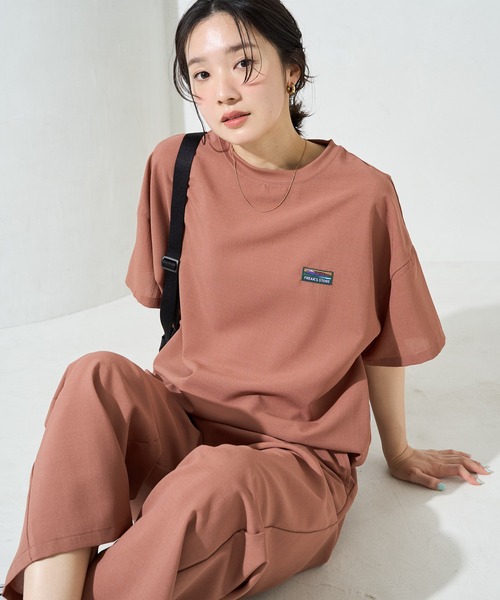 FREAK'S STORE(フリークスストア)の「限定展開 <UVカット・接触冷感・吸水速乾>AiRide(エアライド) 半袖 TEE セットアップ(Tシャツ/カットソー・レディース・ブラウン/コーラルピンク/ネイビー/ベージュ/オリーブ/ブラック・MEDIUM/SMALL)」の16枚目の写真