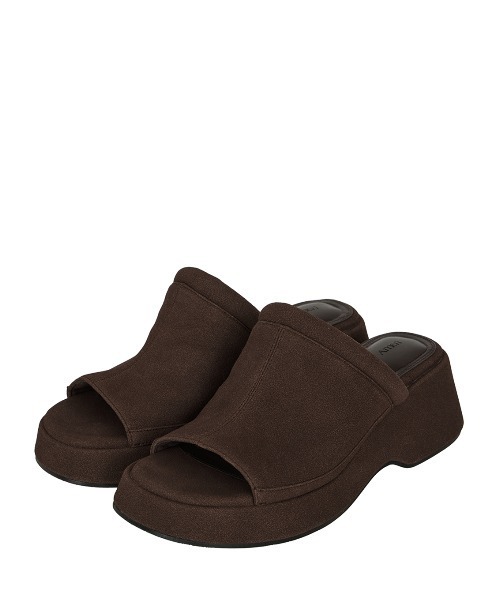 Ameri(アメリ)の「PLUMP LINE SUEDE WEDGE SANDAL(サンダル・レディース・ブラウン/ブラック/アイボリー・LARGE/MEDIUM/SMALL)」の7枚目の写真