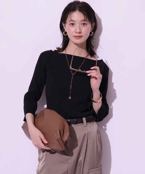 【新品未使用 現行品】前後2WAYボートネックニット アルページュストーリー 前後2WAYボートネックニット（ニット/セーター）｜Arpege story