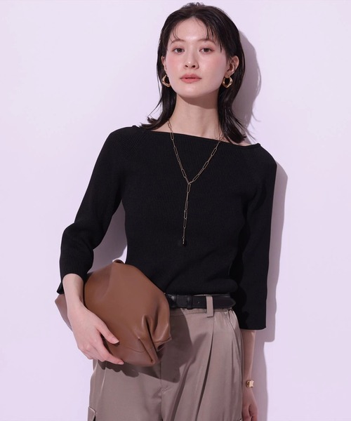【新品未使用 現行品】前後2WAYボートネックニット アルページュストーリー 前後2WAYボートネックニット（ニット/セーター）｜Arpege story