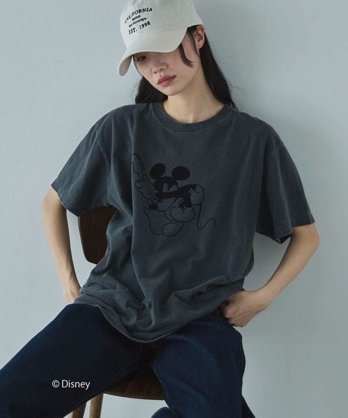 GOOD ROCK SPEED（グッドロックスピード）の「【GOOD ROCK SPEED】MICKEY/BAND TEE（Tシャツ/カットソー・レディース・ブラック/ベージュ・MEDIUM）」の5枚目の写真