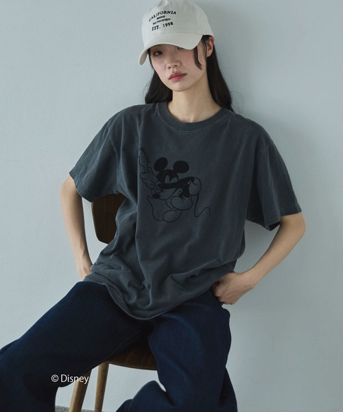 GOOD ROCK SPEED（グッドロックスピード）の「【GOOD ROCK SPEED】MICKEY/BAND TEE（Tシャツ/カットソー・レディース・ブラック/ベージュ・MEDIUM）」の6枚目の写真
