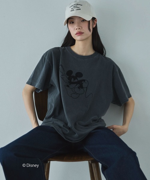GOOD ROCK SPEED（グッドロックスピード）の「【GOOD ROCK SPEED】MICKEY/BAND TEE（Tシャツ/カットソー・レディース・ブラック/ベージュ・MEDIUM）」の7枚目の写真
