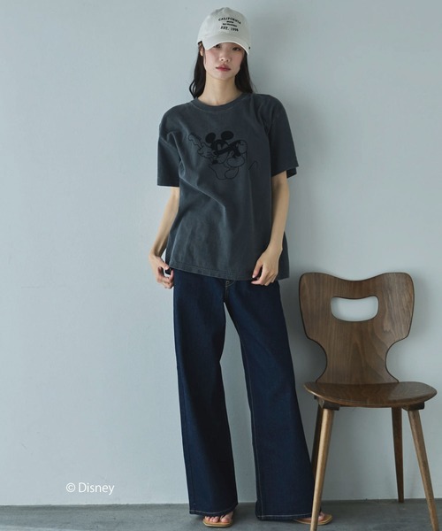 GOOD ROCK SPEED（グッドロックスピード）の「【GOOD ROCK SPEED】MICKEY/BAND TEE（Tシャツ/カットソー・レディース・ブラック/ベージュ・MEDIUM）」の4枚目の写真