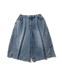 ANGLAN（アングラン）の「Upside Down Denim Half Pants - Washed Blue（その他パンツ）」
