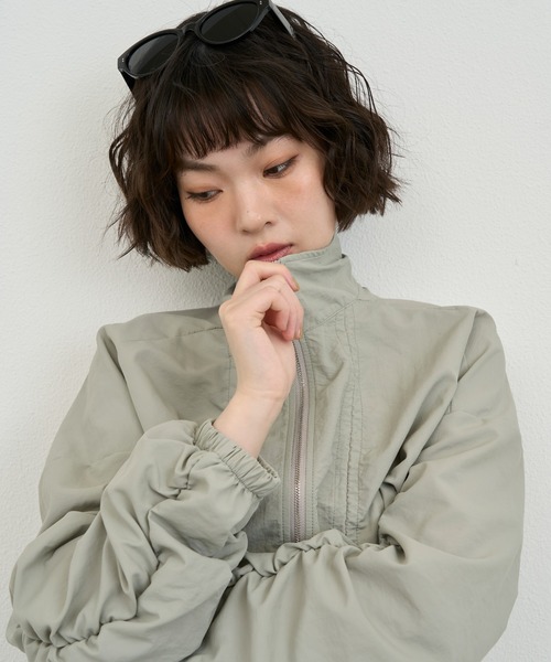 セール】Light Zip-Up Shirring Jacket / ライトジップアップ