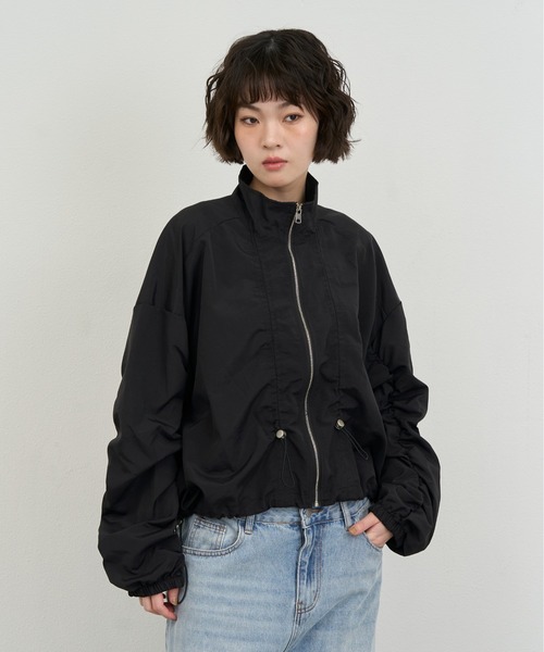 セール】Light Zip-Up Shirring Jacket / ライトジップアップ