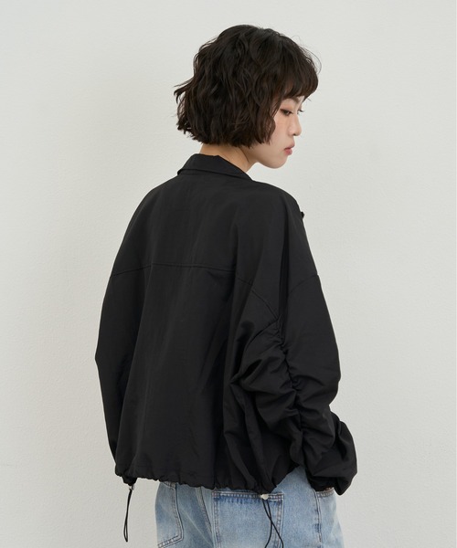 セール】Light Zip-Up Shirring Jacket / ライトジップアップ