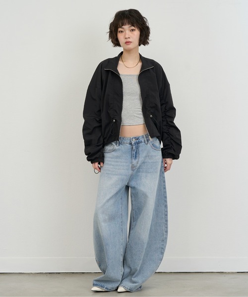 NUJOH(ヌゾ)の「Light Zip-Up Shirring Jacket / ライトジップアップシャーリングジャケット(ブルゾン・レディース・ホワイト/グレー/ブラック・FREE)」の12枚目の写真