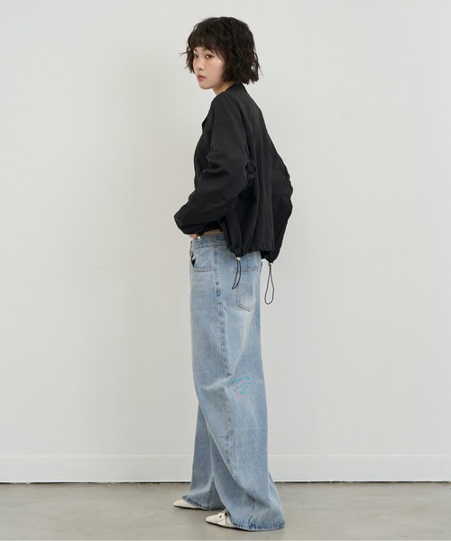 NUJOH(ヌゾ)の「Light Zip-Up Shirring Jacket / ライトジップアップシャーリングジャケット(ブルゾン・レディース・ホワイト/グレー/ブラック・FREE)」の14枚目の写真