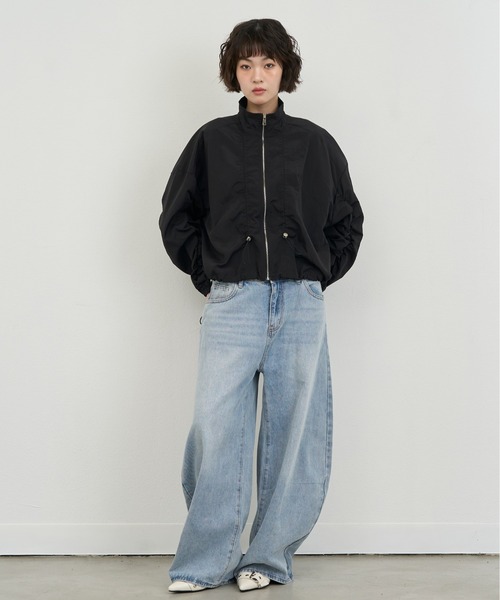 NUJOH(ヌゾ)の「Light Zip-Up Shirring Jacket / ライトジップアップシャーリングジャケット(ブルゾン・レディース・ホワイト/グレー/ブラック・FREE)」の17枚目の写真