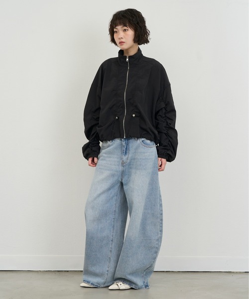 NUJOH(ヌゾ)の「Light Zip-Up Shirring Jacket / ライトジップアップシャーリングジャケット(ブルゾン・レディース・ホワイト/グレー/ブラック・FREE)」の18枚目の写真