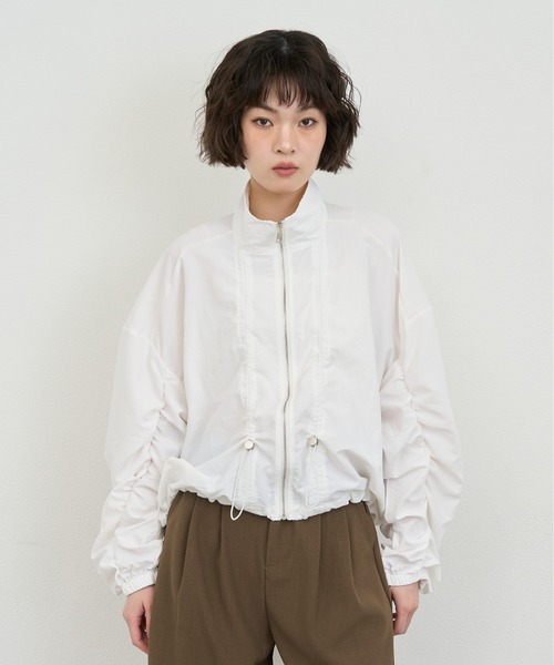 セール】Light Zip-Up Shirring Jacket / ライトジップアップ