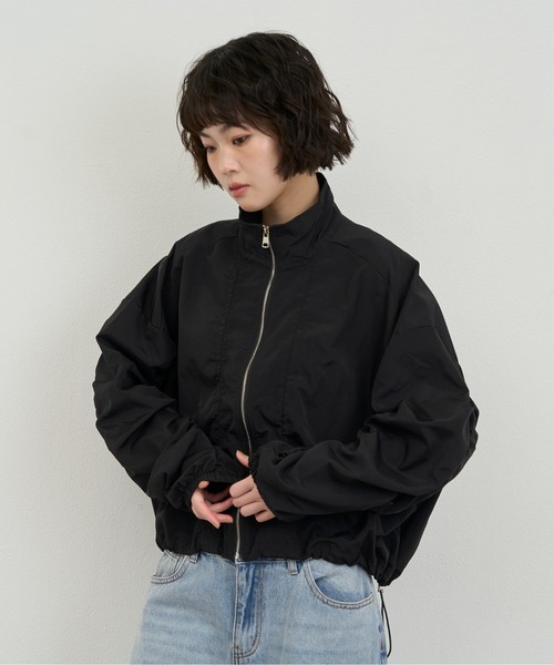 NUJOH(ヌゾ)の「Light Zip-Up Shirring Jacket / ライトジップアップシャーリングジャケット(ブルゾン・レディース・ホワイト/グレー/ブラック・FREE)」の8枚目の写真