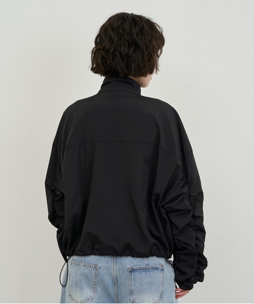 ジャケット・アウター rikotokyo Shirring sleeve blouson セール】Light Zip-Up Shirring Jacket / ライトジップアップ