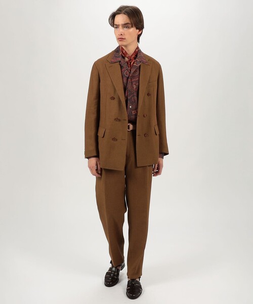 TOMORROWLAND （トゥモローランド）の「ウールリネンメッシュシャンブレー ダブルブレステッド6Bジャケット（テーラードジャケット・メンズ・カーキ/テラコッタ・44/46/48/50）」の3枚目の写真