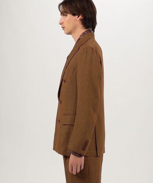 TOMORROWLAND （トゥモローランド）の「ウールリネンメッシュシャンブレー ダブルブレステッド6Bジャケット（テーラードジャケット・メンズ・カーキ/テラコッタ・44/46/48/50）」の6枚目の写真