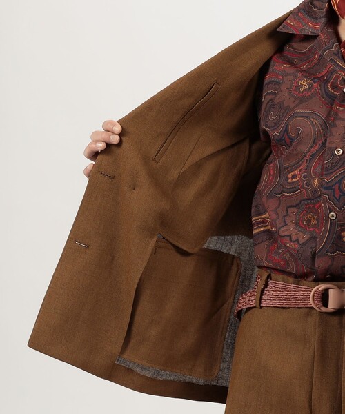 TOMORROWLAND （トゥモローランド）の「ウールリネンメッシュシャンブレー ダブルブレステッド6Bジャケット（テーラードジャケット・メンズ・カーキ/テラコッタ・44/46/48/50）」の8枚目の写真