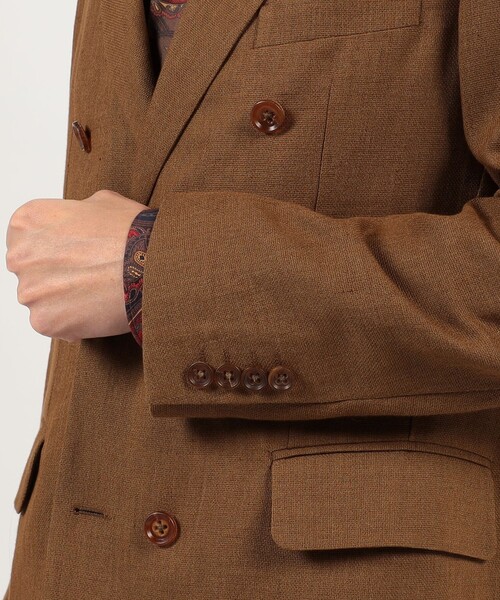 TOMORROWLAND （トゥモローランド）の「ウールリネンメッシュシャンブレー ダブルブレステッド6Bジャケット（テーラードジャケット・メンズ・カーキ/テラコッタ・44/46/48/50）」の12枚目の写真