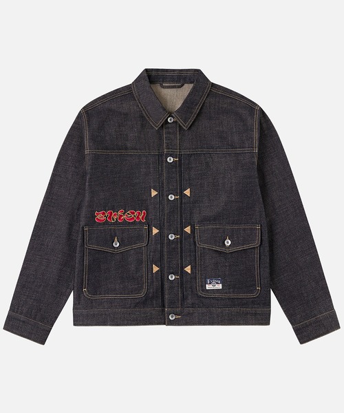 EVISU（エヴィス）の「"HT, LEOPARD EMB. DENIM  JACKET"（デニムジャケット・メンズ・インディゴブルー・LARGE/MEDIUM）」の2枚目の写真