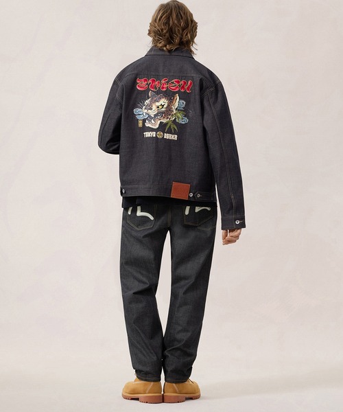 EVISU（エヴィス）の「"HT, LEOPARD EMB. DENIM  JACKET"（デニムジャケット・メンズ・インディゴブルー・LARGE/MEDIUM）」の4枚目の写真