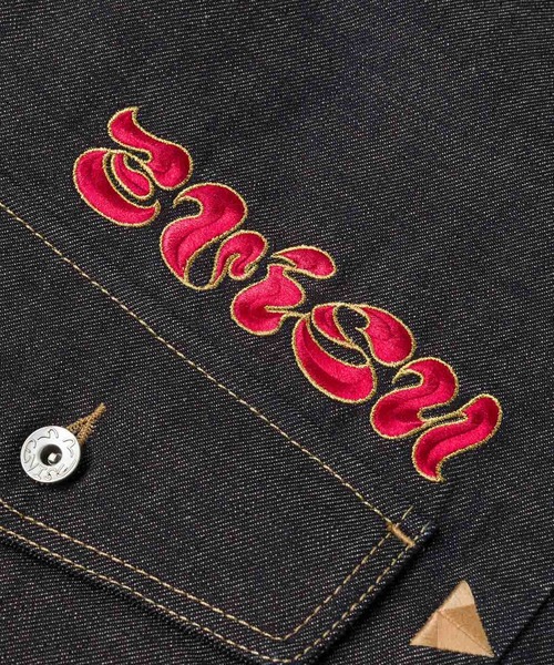 EVISU（エヴィス）の「"HT, LEOPARD EMB. DENIM  JACKET"（デニムジャケット・メンズ・インディゴブルー・LARGE/MEDIUM）」の5枚目の写真