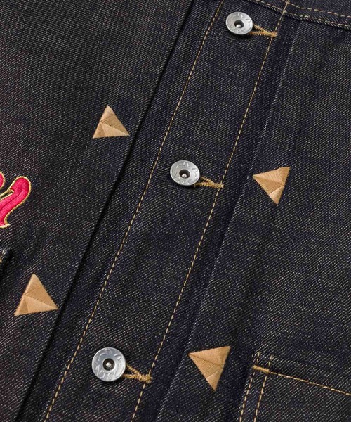 EVISU（エヴィス）の「"HT, LEOPARD EMB. DENIM  JACKET"（デニムジャケット・メンズ・インディゴブルー・LARGE/MEDIUM）」の10枚目の写真