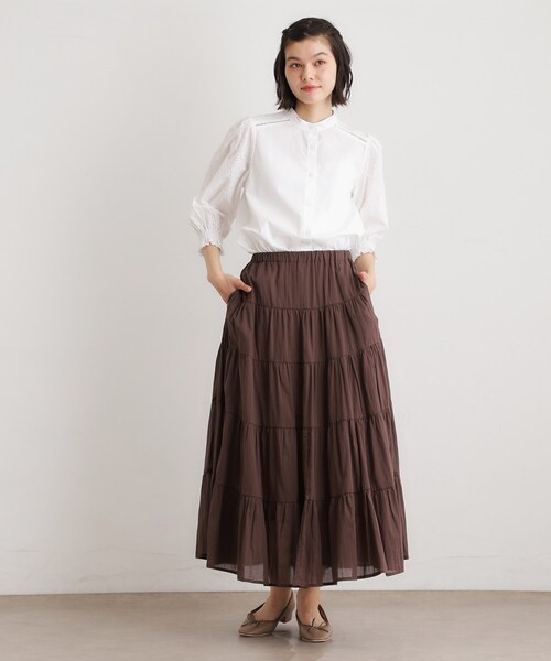 LAURA ASHLEY(ローラアシュレイ)の「【コットン100%/ゆったりシルエット】ブロダリーアングレーズ コットンブラウス(シャツ/ブラウス・レディース・ブラック/サックスブルー/オフホワイト・38/40)」の5枚目の写真