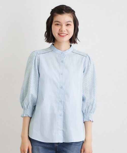 LAURA ASHLEY(ローラアシュレイ)の「【コットン100%/ゆったりシルエット】ブロダリーアングレーズ コットンブラウス(シャツ/ブラウス・レディース・ブラック/サックスブルー/オフホワイト・38/40)」の16枚目の写真