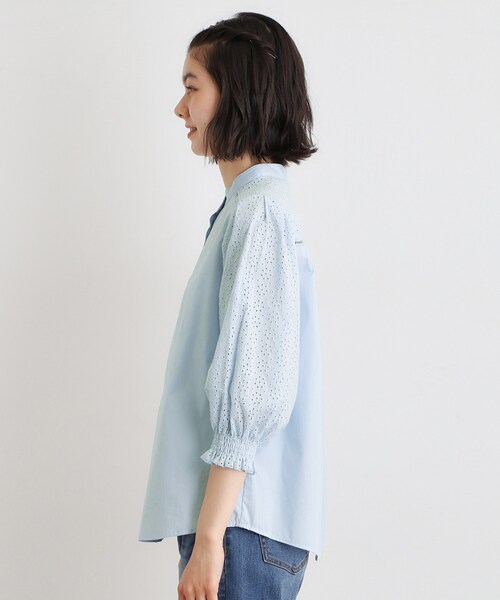 LAURA ASHLEY(ローラアシュレイ)の「【コットン100%/ゆったりシルエット】ブロダリーアングレーズ コットンブラウス(シャツ/ブラウス・レディース・ブラック/サックスブルー/オフホワイト・38/40)」の17枚目の写真