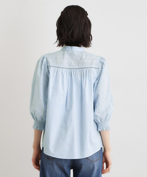 LAURA ASHLEY(ローラアシュレイ)の「【コットン100%/ゆったりシルエット】ブロダリーアングレーズ コットンブラウス(シャツ/ブラウス・レディース・ブラック/サックスブルー/オフホワイト・38/40)」の18枚目の写真