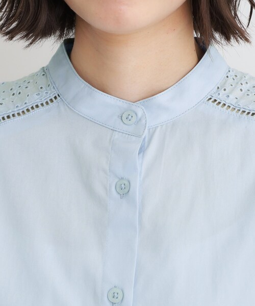 LAURA ASHLEY(ローラアシュレイ)の「【コットン100%/ゆったりシルエット】ブロダリーアングレーズ コットンブラウス(シャツ/ブラウス・レディース・ブラック/サックスブルー/オフホワイト・38/40)」の19枚目の写真