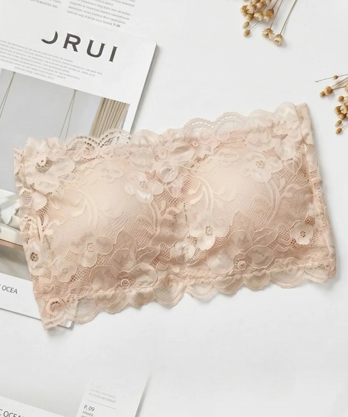 yuue' ( wear )（ユーイ）の「カップ付きレースブラトップ（チューブトップ・レディース・ベージュ/ホワイト/ブラック・FREE）」の3枚目の写真