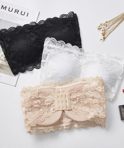 yuue' ( wear )（ユーイ）の「カップ付きレースブラトップ（チューブトップ・レディース・ベージュ/ホワイト/ブラック・FREE）」の6枚目の写真