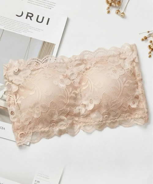 yuue' ( wear )（ユーイ）の「カップ付きレースブラトップ（チューブトップ・レディース・ベージュ/ホワイト/ブラック・FREE）」の9枚目の写真