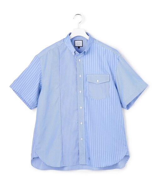 J.PRESS YORK STREET（ジェイプレスヨークストリート）の「【UNISEX】クレイジーパターン ストライプシャツ（シャツ/ブラウス・メンズ・サックスブルー系8/ブルー系8・SMALL/MEDIUM/LARGE）」の2枚目の写真