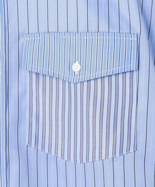 J.PRESS YORK STREET（ジェイプレスヨークストリート）の「【UNISEX】クレイジーパターン ストライプシャツ（シャツ/ブラウス・メンズ・サックスブルー系8/ブルー系8・SMALL/MEDIUM/LARGE）」の7枚目の写真