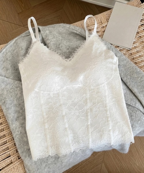 yuue' ( wear )（ユーイ）の「カップ付きレースキャミソール（キャミソール・レディース・ブラック/ホワイト・FREE）」の9枚目の写真