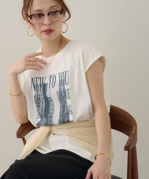 【Noka/汗染み防止】フォトプリントフレンチTシャツ