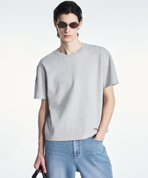 TNGT（ティーエヌジーティー）の「Essential Cropped Tee (Melange Grey) TNTS6E205G2（Tシャツ/カットソー）」