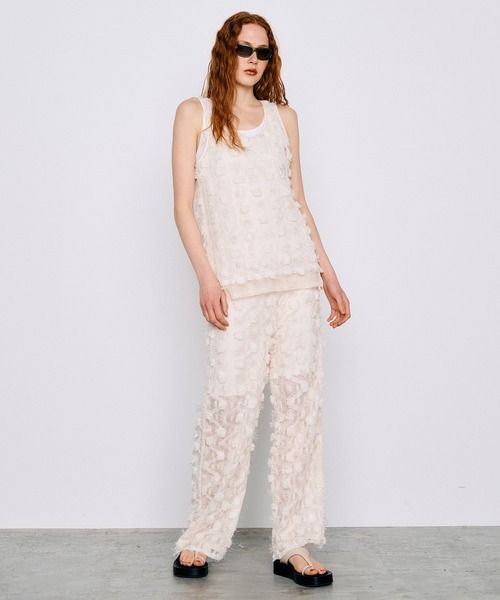 PRANK PROJECT（プランクプロジェクト）の「フラワーメッシュパンツ / Flower Mesh Pants（その他パンツ・レディース・ホワイト/ブラック・36/38）」の18枚目の写真