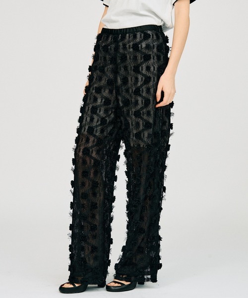 PRANK PROJECT（プランクプロジェクト）の「フラワーメッシュパンツ / Flower Mesh Pants（その他パンツ・レディース・ホワイト/ブラック・36/38）」の11枚目の写真