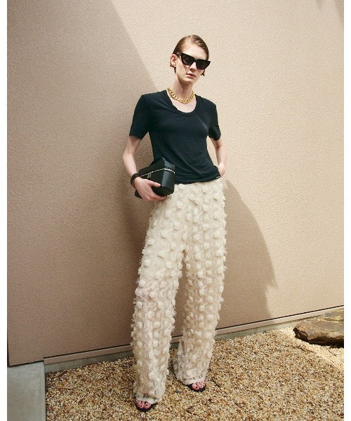 PRANK PROJECT（プランクプロジェクト）の「フラワーメッシュパンツ / Flower Mesh Pants（その他パンツ・レディース・ホワイト/ブラック・36/38）」の3枚目の写真