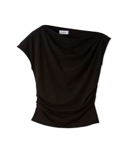 emmi(エミ)の「【ICEDFABRIC+®】ワンショルドレープカットソー/接触冷感(Tシャツ/カットソー・レディース・ライトブルー/ブラック/オフホワイト・F)」の17枚目の写真