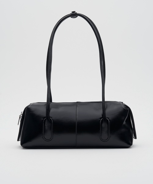 SOEMIN(ソミン)の「Horizontal bag/スクエア ロングハンドルバッグ(ハンドバッグ・レディース・アイボリー/ブラック/パープル・FREE)」の3枚目の写真