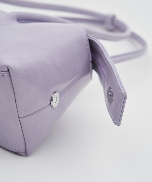 SOEMIN(ソミン)の「Horizontal bag/スクエア ロングハンドルバッグ(ハンドバッグ・レディース・アイボリー/ブラック/パープル・FREE)」の11枚目の写真