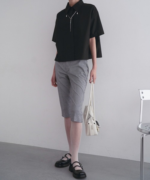 SOEMIN(ソミン)の「Horizontal bag/スクエア ロングハンドルバッグ(ハンドバッグ・レディース・アイボリー/ブラック/パープル・FREE)」の14枚目の写真