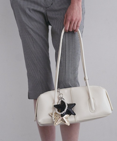 SOEMIN(ソミン)の「Horizontal bag/スクエア ロングハンドルバッグ(ハンドバッグ・レディース・アイボリー/ブラック/パープル・FREE)」の16枚目の写真